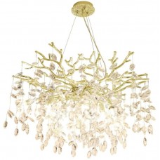 Φωτιστικό Κρεμαστό 10xG9 230V Χρυσαφί με Κρύσταλλα CINDY